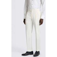 MOSS Tailored Fit Wool Blend Tuxedo Trousers Light Cream