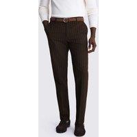 MOSS Slim Fit Striped Stretch Suit Trousers Brown Mix