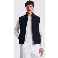 MOSS Flannel Padded Funnel Neck Zip Up Gilet Navy