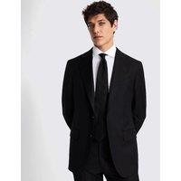 MOSS Tailored Fit Italian Wool Twill Suit Jacket Black