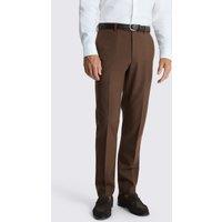 MOSS Slim Fit Flannel Stretch Suit Trousers Brown