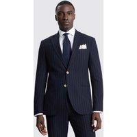 MOSS Tailored Fit Striped Stretch Suit Jacket Navy Mix