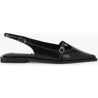 Steve Madden Leather Flat Pointed Slingback Shoes Black