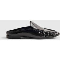 River Island Backless Slip On Flat Loafers Black