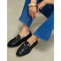 River Island Metal Decal Flat Loafers Black