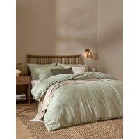 YARD Pure Cotton Percale Linear Stripe Bedding Set Green Mix