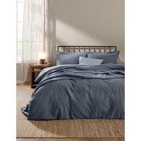 YARD Hebden Pure Cotton Seersucker Bedding Set Blue