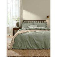 YARD Hebden Pure Cotton Seersucker Bedding Set Green