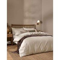 YARD Pure Cotton Percale Linear Stripe Bedding Set Natural Mix