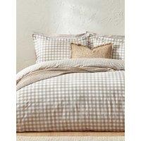 YARD Washed Cotton Barton Gingham Bedding Set Natural Mix