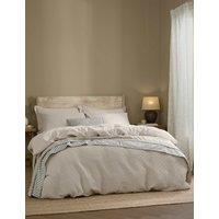 YARD Pure Cotton Percale Hebden Waffle Bedding Set Stone