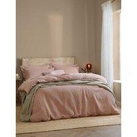 YARD Pure Cotton Percale Hebden Waffle Bedding Set Soft Pink