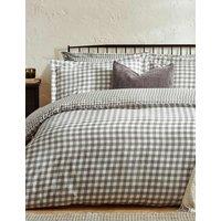 YARD Washed Cotton Barton Gingham Bedding Set Grey Mix