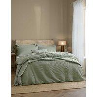 YARD Pure Cotton Percale Hebden Waffle Bedding Set Olive