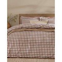 YARD Washed Cotton Barton Gingham Bedding Set Brown Mix