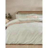 YARD Washed Cotton Barton Gingham Bedding Set Green Mix