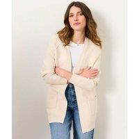 FatFace Cotton Rich Edge to Edge Longline Cardigan Ivory