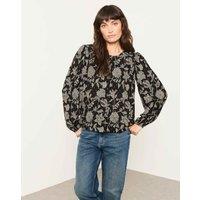 FatFace Floral Blouse Black Mix