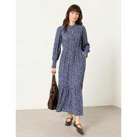 FatFace Two-Tone Floral Maxi Tea Dress Blue Mix