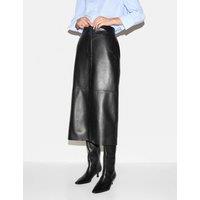 Jigsaw Leather Textured Split Back Maxi Pencil Skirt Black