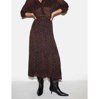 Jigsaw Leopard Print Midi A Line Skirt Brown Mix