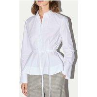 Jigsaw Pure Cotton Collared Peplum Shirt White