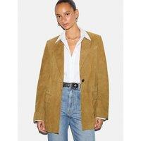 Jigsaw Suede Tailored Jacket Light Green