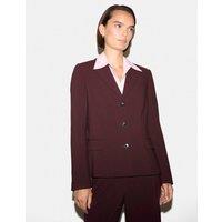 Jigsaw Crepe Tailored Blazer Burgundy