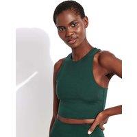 Girlfriend Collective Dylan Cropped Sports Bra Dark Green