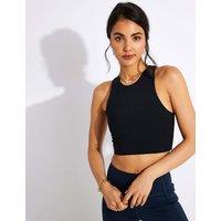 Girlfriend Collective Dylan Cropped Sports Bra Black