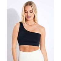 Girlfriend Collective Bianca One Shoulder Sports Bra Black
