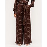 Chinti & Parker Polka Dot Straight Leg Trousers Dark Brown