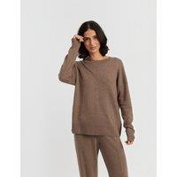 Chinti & Parker Slouchy Crew Neck Jumper with Wool Brown