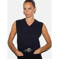 Jigsaw Pure Cashmere V-Neck Knitted Vest Navy