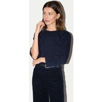 Jigsaw Pure Cotton Round Neck Raglan T-Shirt Navy