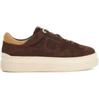 Dune London Leather Lace Up Trainers Brown