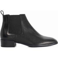 Dune London Leather Block Heel Square Toe Chelsea Boots Black
