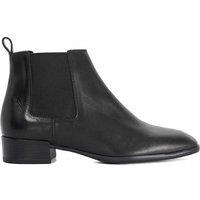Dune London Leather Block Heel Square Toe Chelsea Boots Black