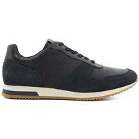 Dune London Wide Fit Leather Lace Up Trainers Navy