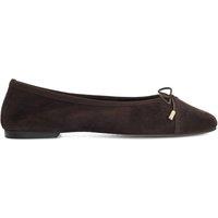 Dune London Suede Flat Ballet Pumps Brown