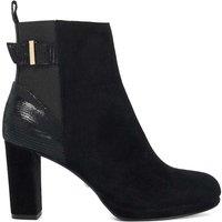 Dune London Suede Block Heel Ankle Boots Black