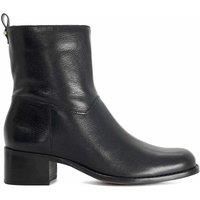 Dune London Leather Block Heel Ankle Boots Black