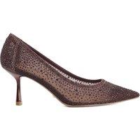 Dune London Sparkle Mesh Detail Court Shoes Burgundy