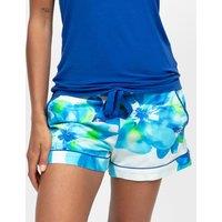 Cyberjammies Cotton Blend Floral Pyjama Shorts Dark Blue