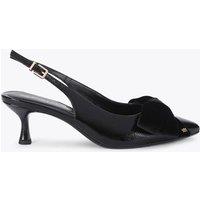 Kurt Geiger Velvet Bow Kitten Heel Slingback Shoes Black