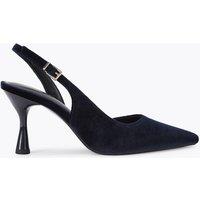 Kurt Geiger Velvet Stiletto Heel Pointed Court Shoes Blue