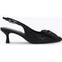Kurt Geiger Sparkle Bow Kitten Heel Pointed Court Shoes Black