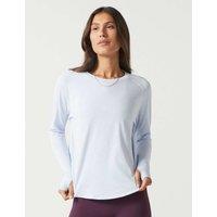 Lilybod Clare Vintage Washed Slub Long Sleeve Top Light Blue