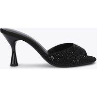 Kurt Geiger Sparkle Flared Heel Open Toe Mules Black