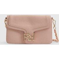 River Island Faux Leather Flap Front Shoulder Bag Pink
